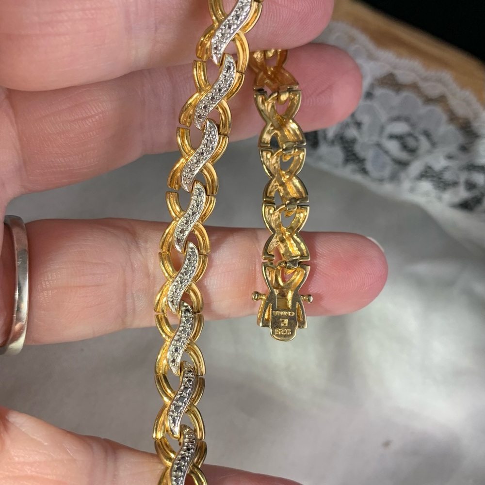 Ross-Simons Gold Over Sterling Silver Intertwined Link 7.5" Bracelet